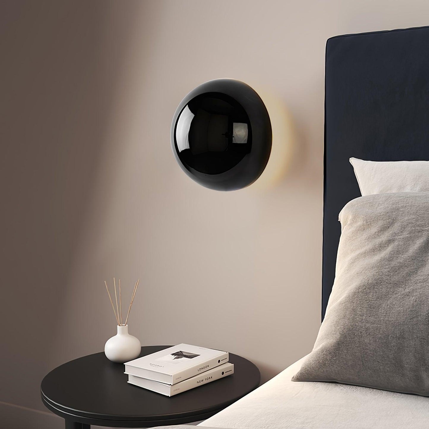 Aurum Sphere Wall Sconce | Glossy Gold Metal | Set of 2