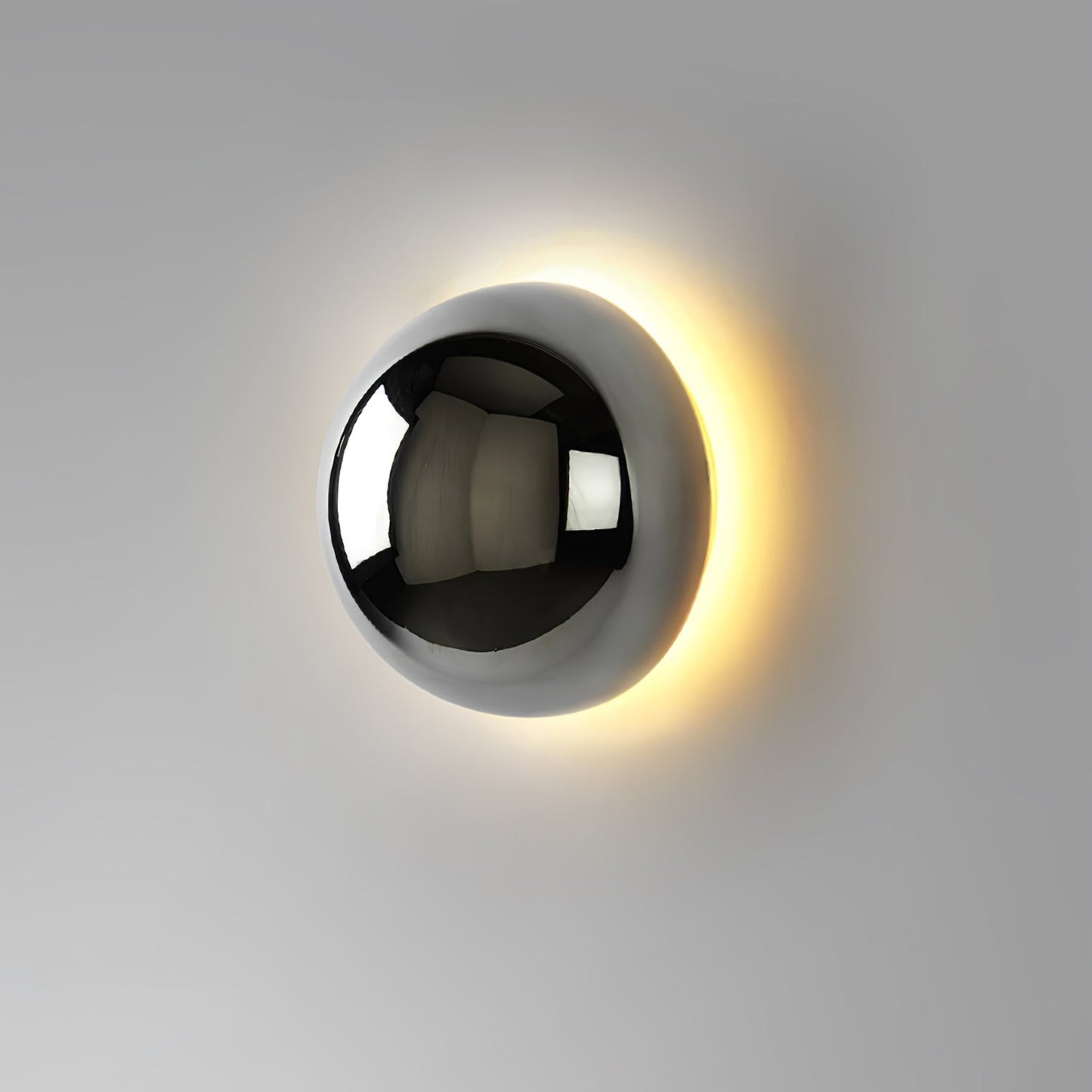 Aurum Sphere Wall Sconce | Glossy Gold Metal | Set of 2