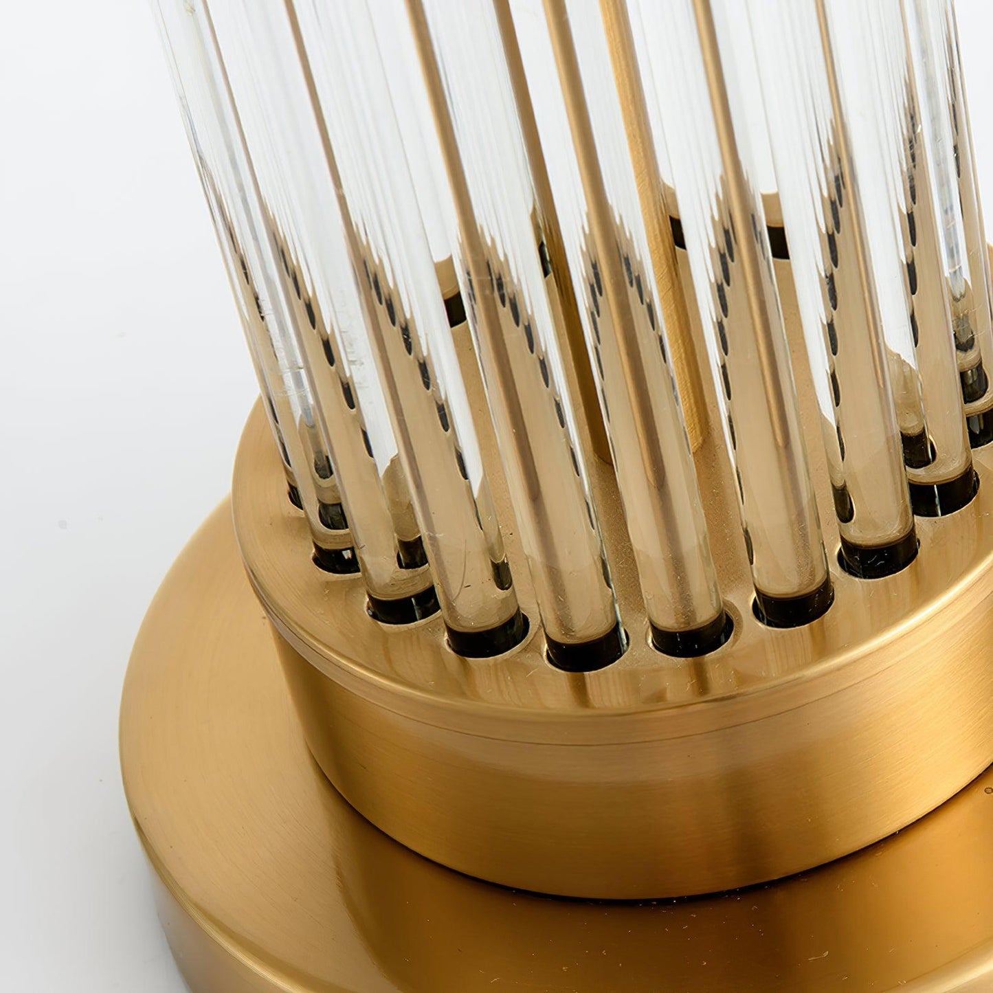 Edda Table Lamp | Metal Base & Linen Shade | Gold & White