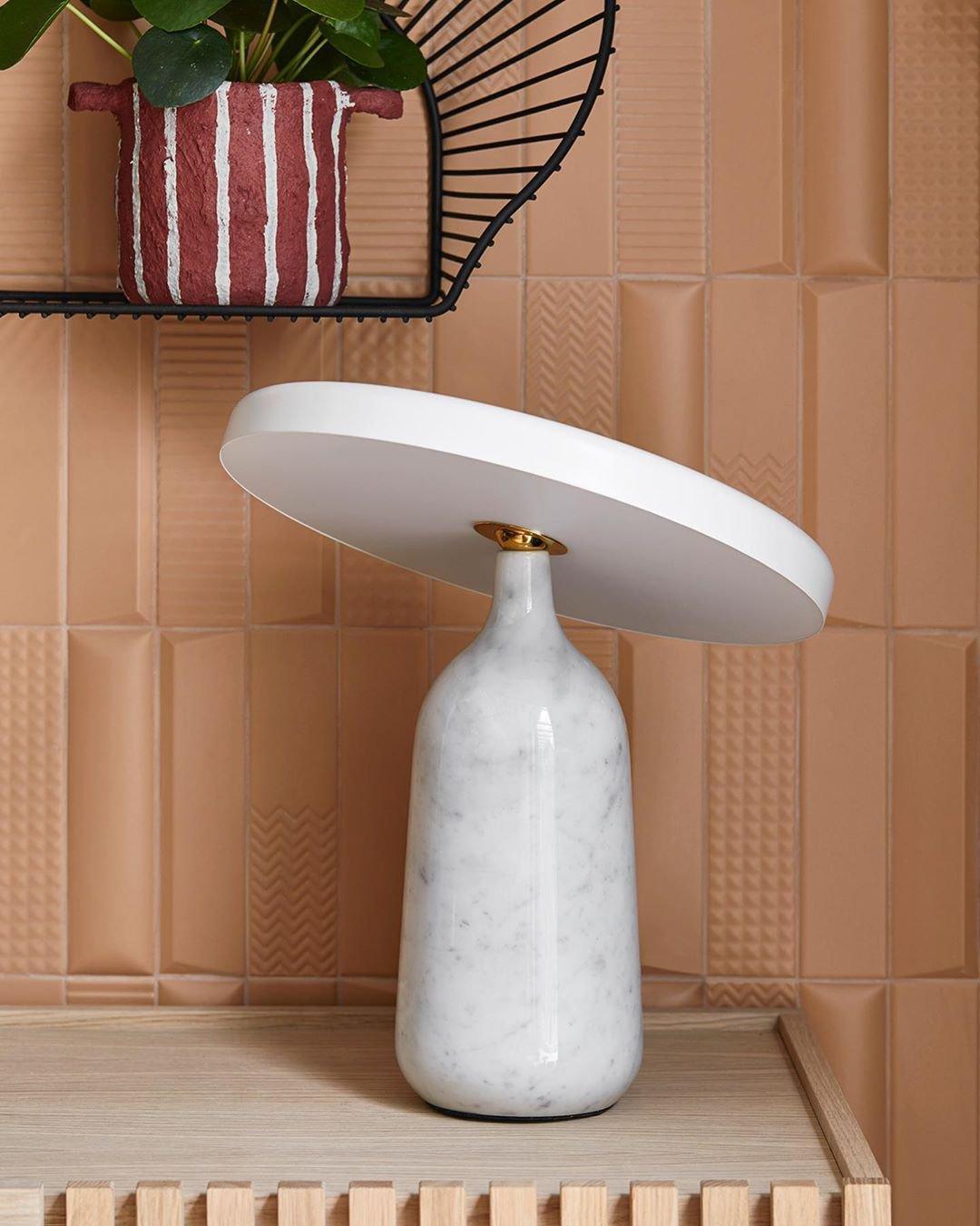 Eddy Table Lamp | Steel & Marble | Black, Grey, White