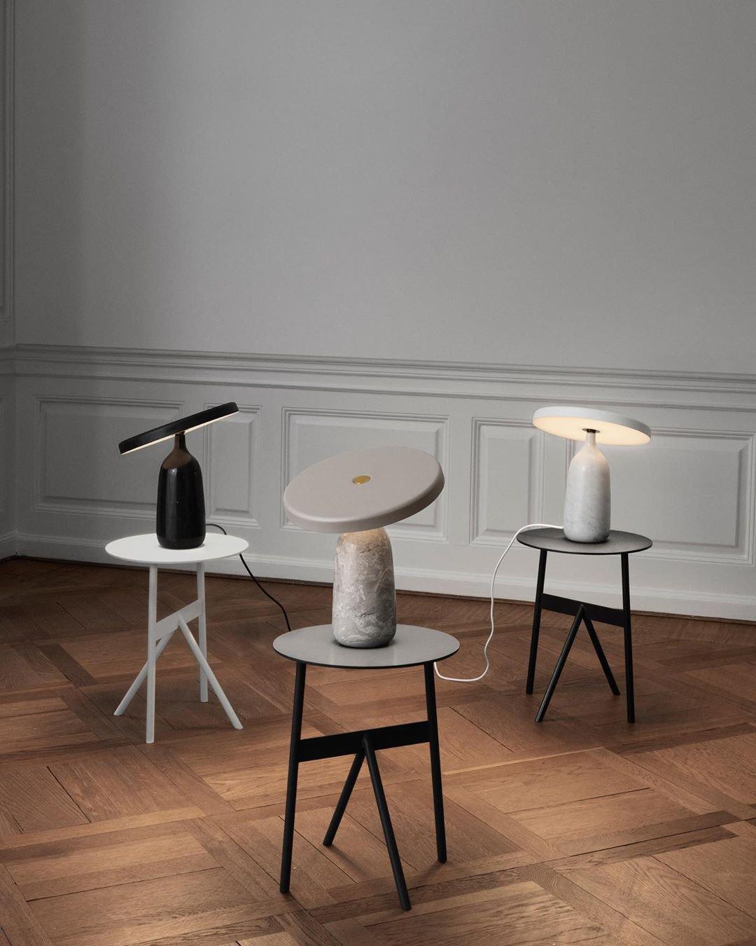 Eddy Table Lamp | Steel & Marble | Black, Grey, White