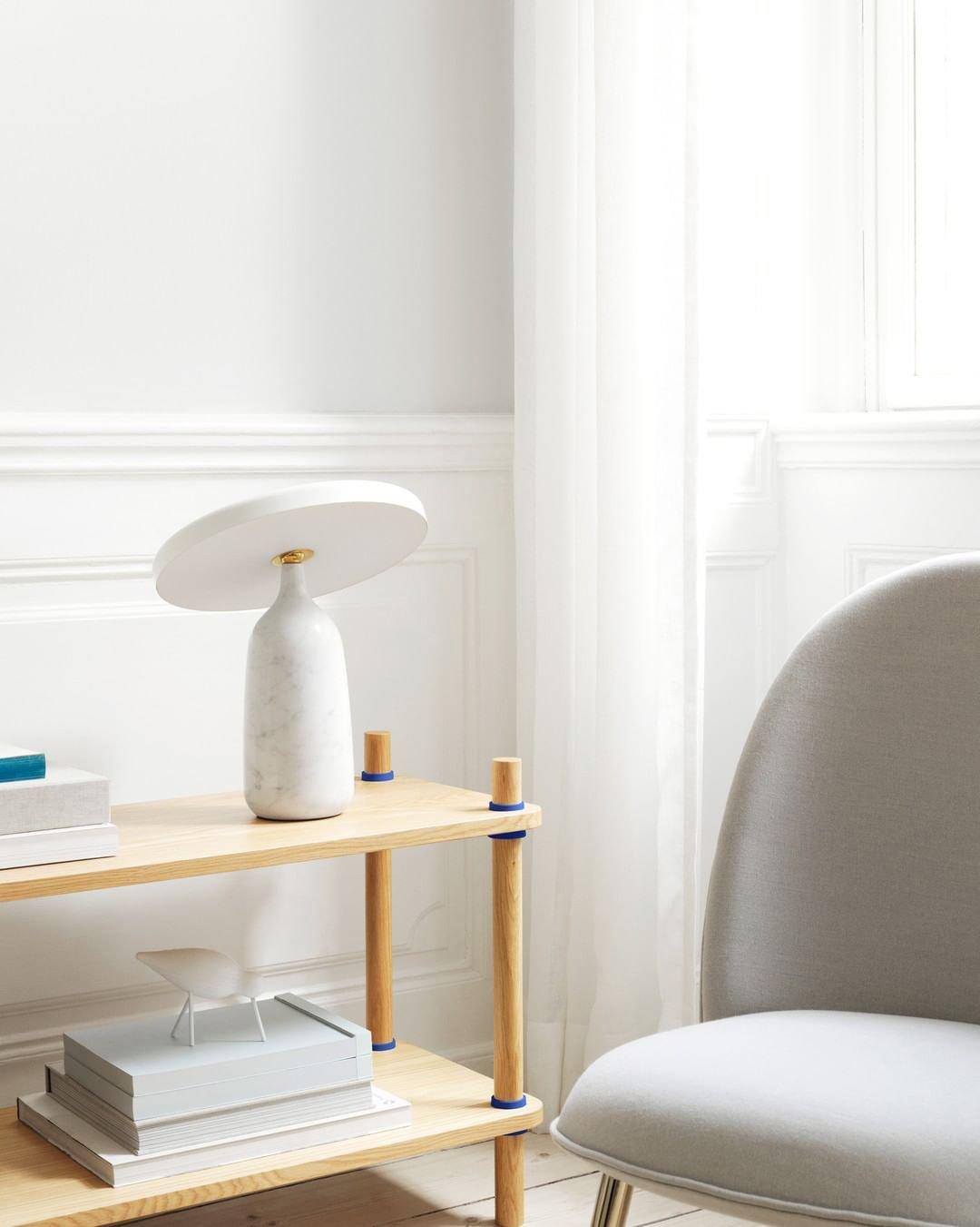 Eddy Table Lamp | Steel & Marble | Black, Grey, White