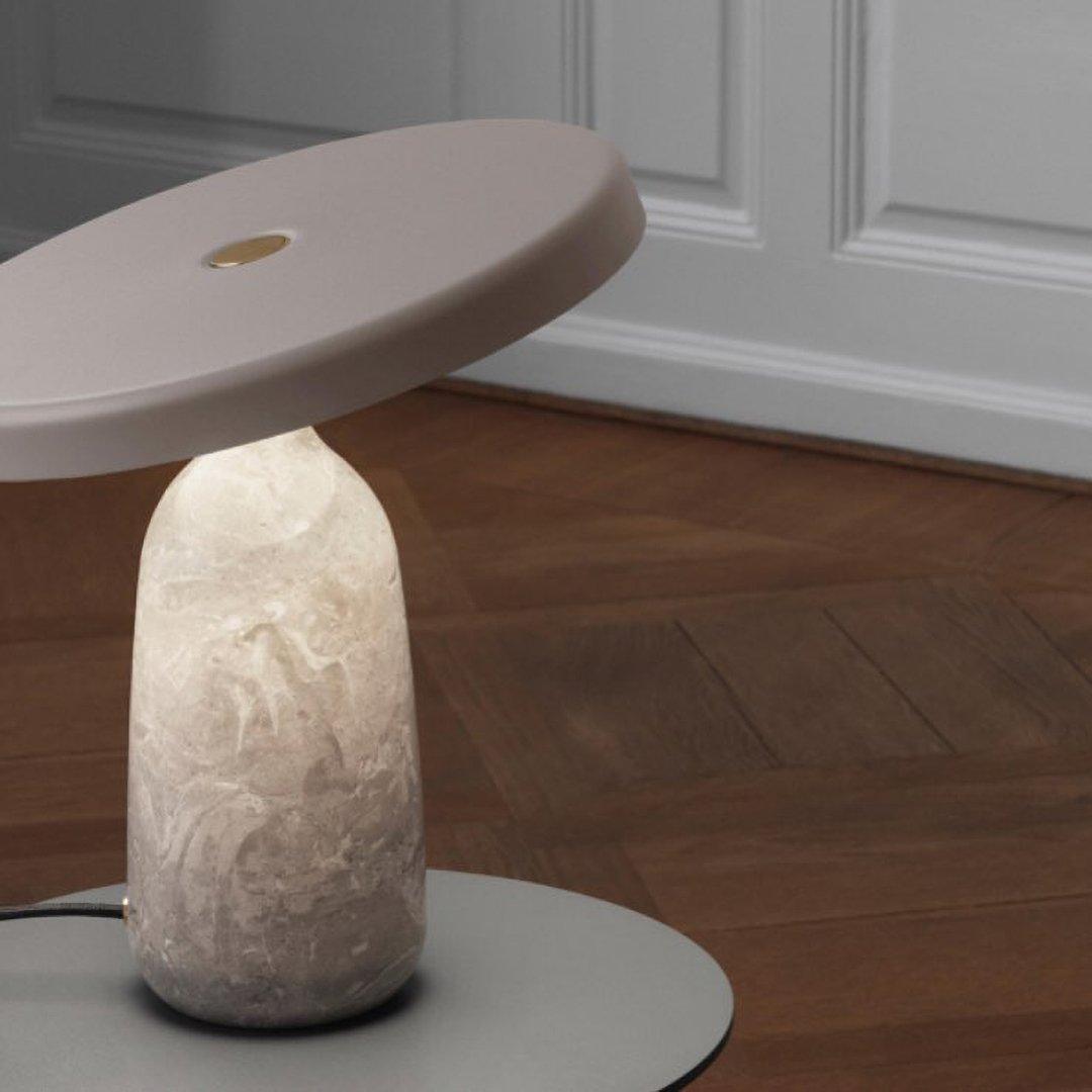Eddy Table Lamp | Steel & Marble | Black, Grey, White