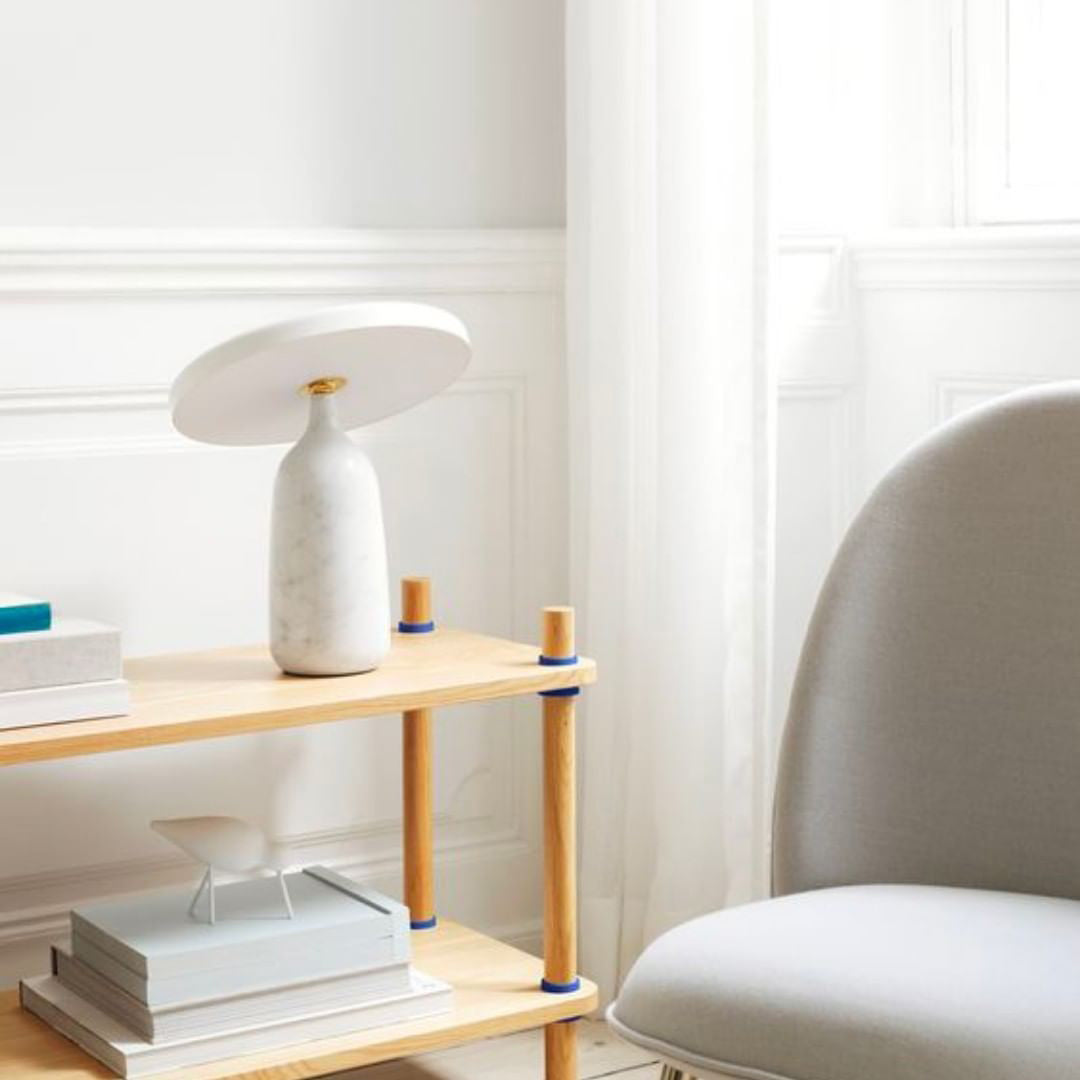 Eddy Table Lamp | Steel & Marble | Black, Grey, White