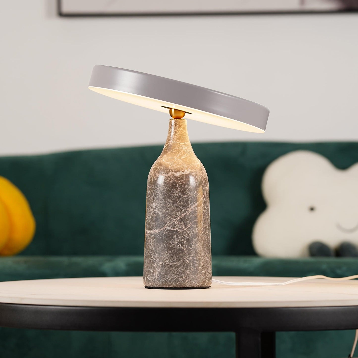 Eddy Table Lamp | Steel & Marble | Black, Grey, White