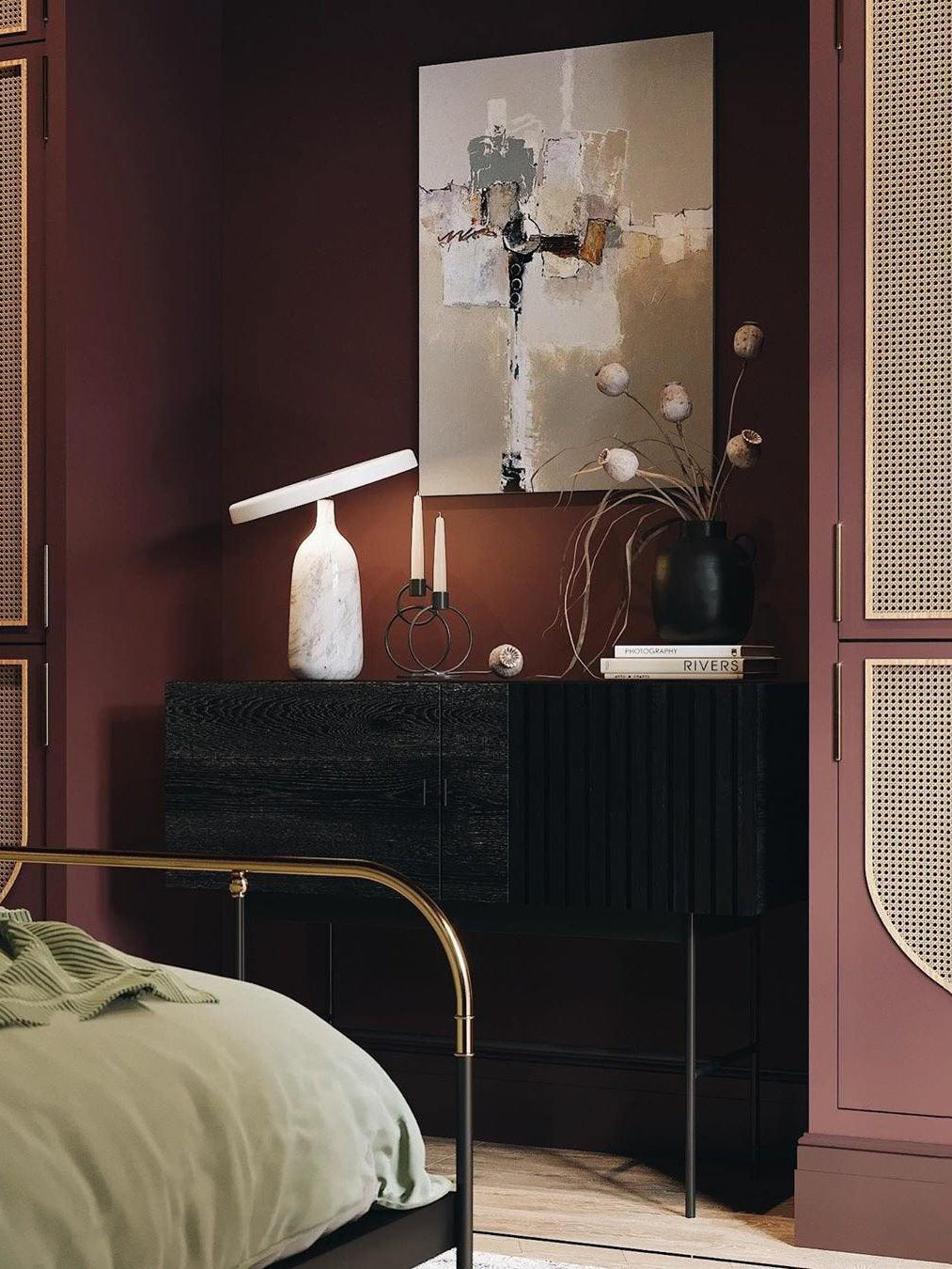 Eddy Table Lamp | Steel & Marble | Black, Grey, White