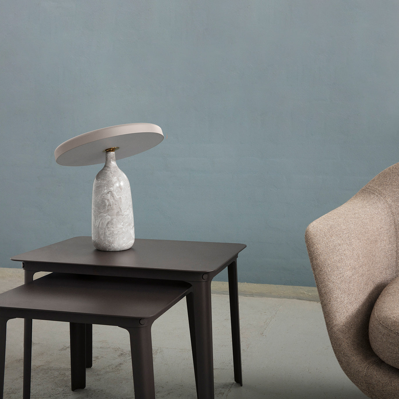 Eddy Table Lamp | Steel & Marble | Black, Grey, White
