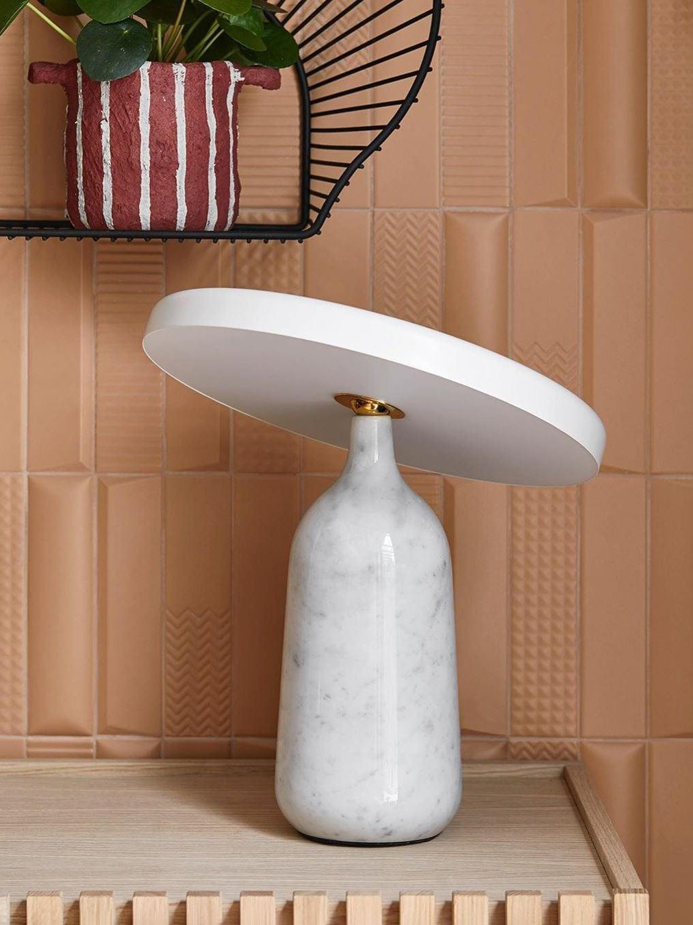 Eddy Table Lamp | Steel & Marble | Black, Grey, White