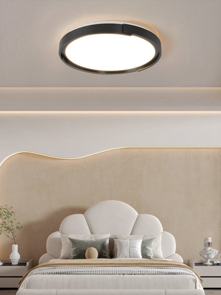 Edge Minimalist Ceiling Light | Metal & PVC | Black or White