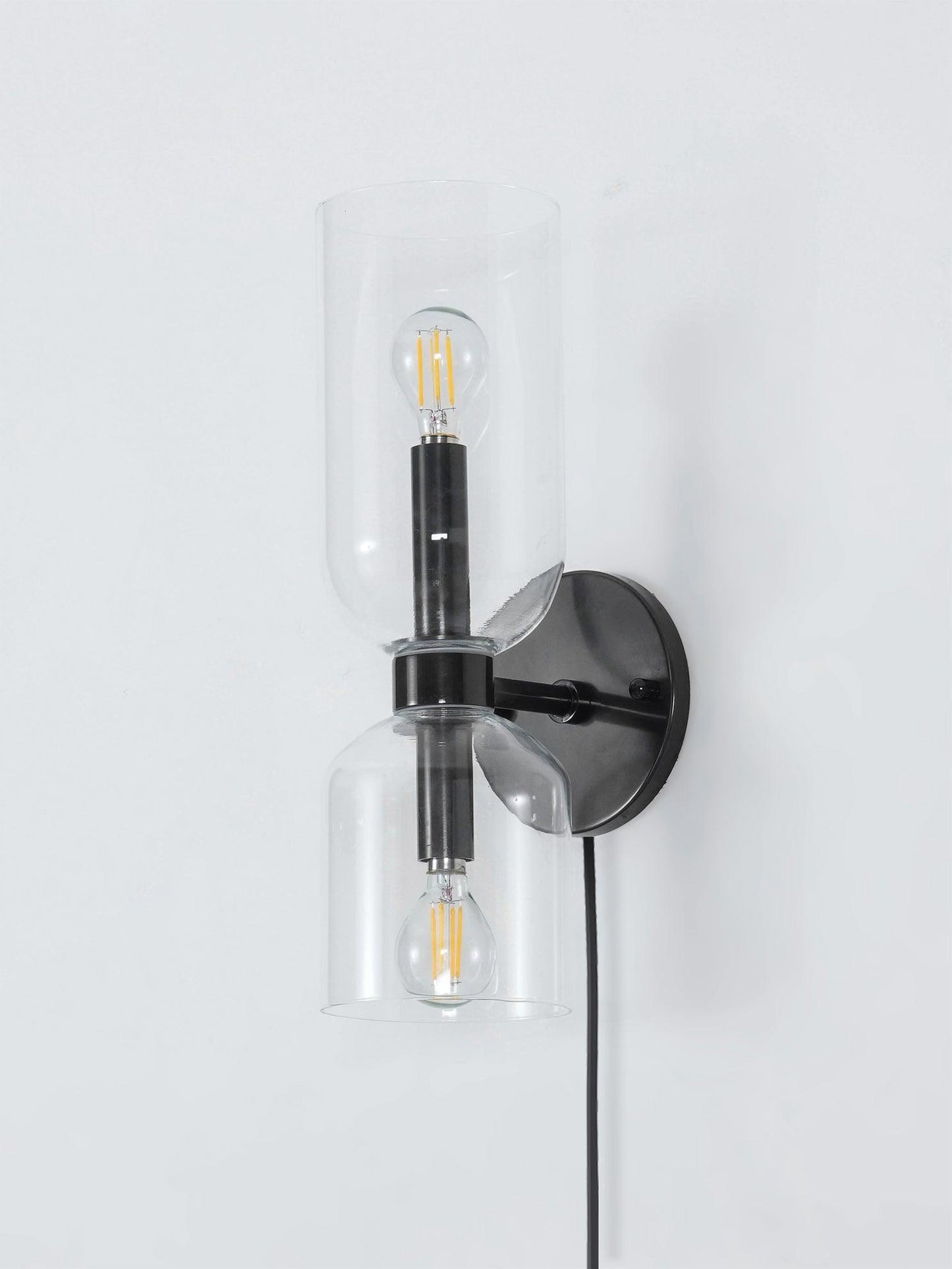 Edie Plug-In Wall Lamp | Brass & Glass | Opal, Smoke Grey, Blue Shades