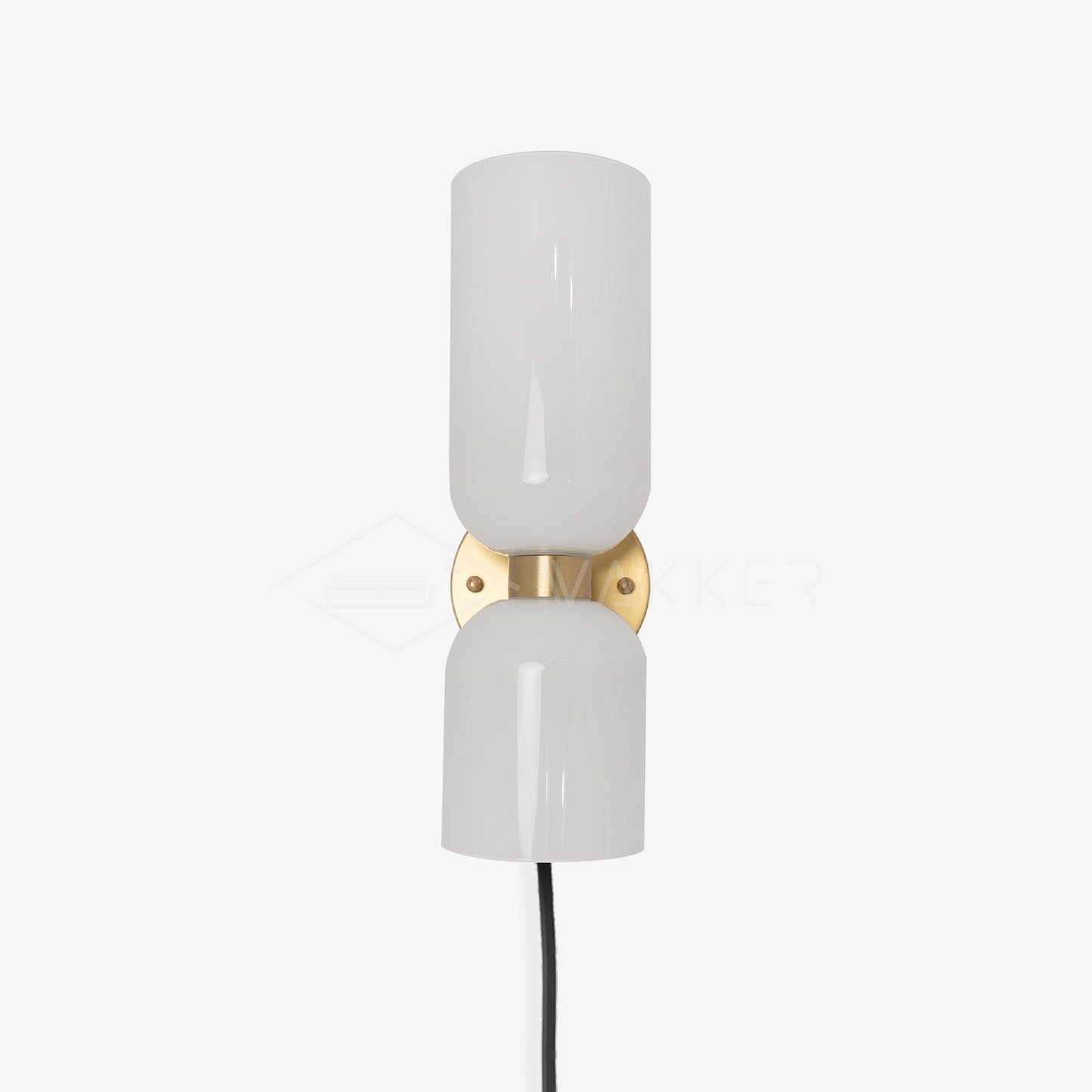 Edie Plug-In Wall Lamp | Brass & Glass | Opal, Smoke Grey, Blue Shades