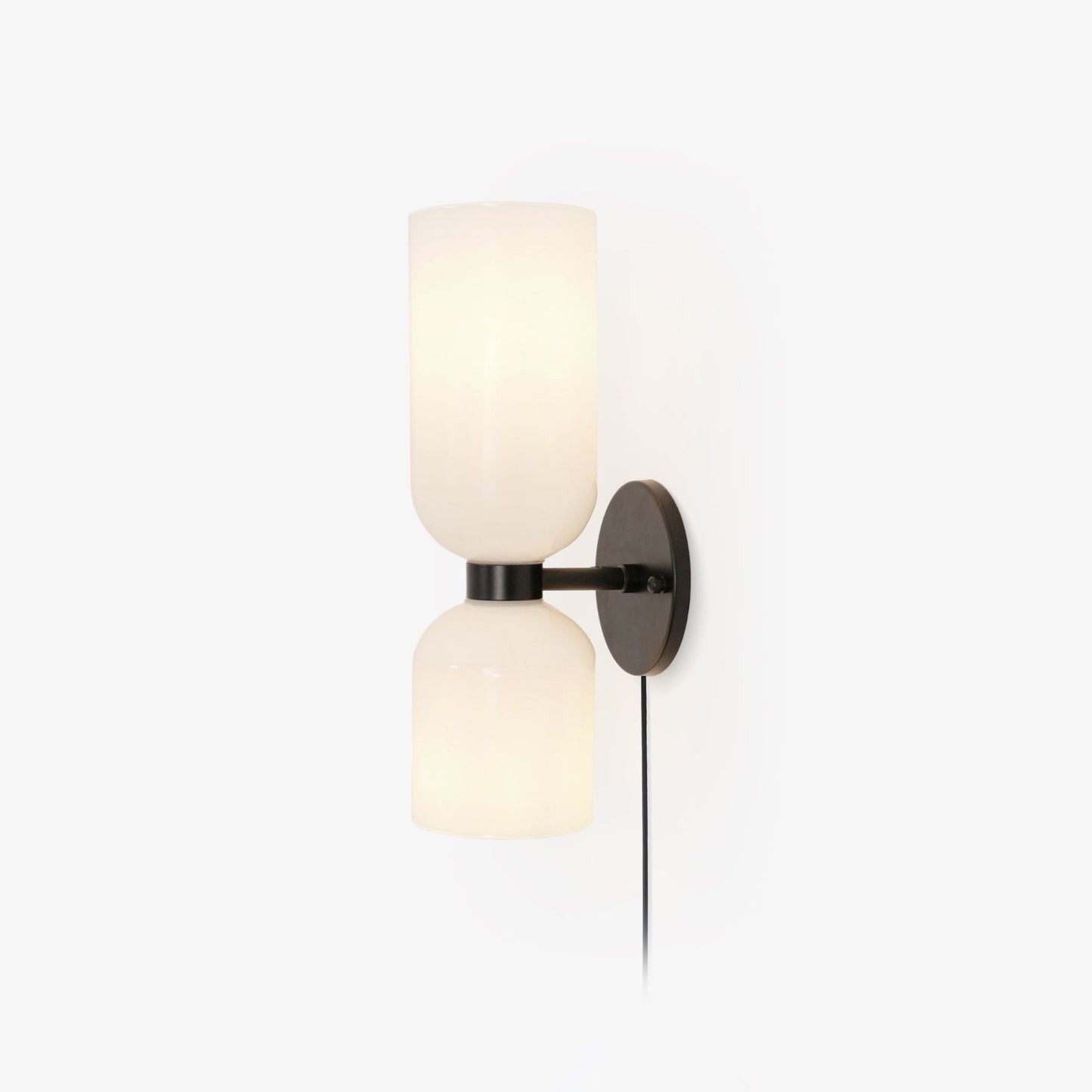 Edie Plug-In Wall Lamp | Brass & Glass | Opal, Smoke Grey, Blue Shades