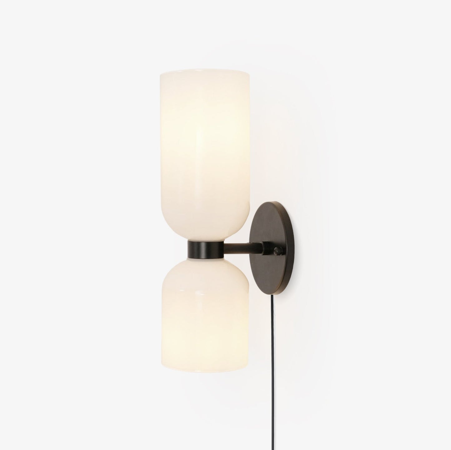 Edie Plug-In Wall Lamp | Brass & Glass | Opal, Smoke Grey, Blue Shades