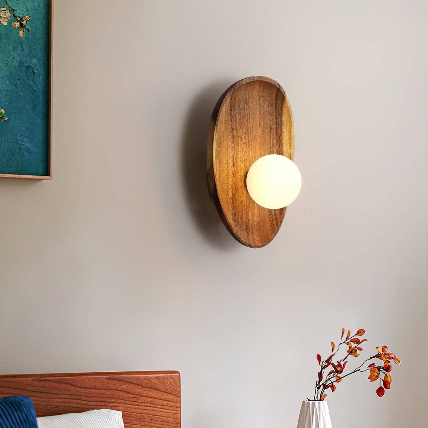Eivor Wall Lamp | Handmade Wood & Glass | Set of 2