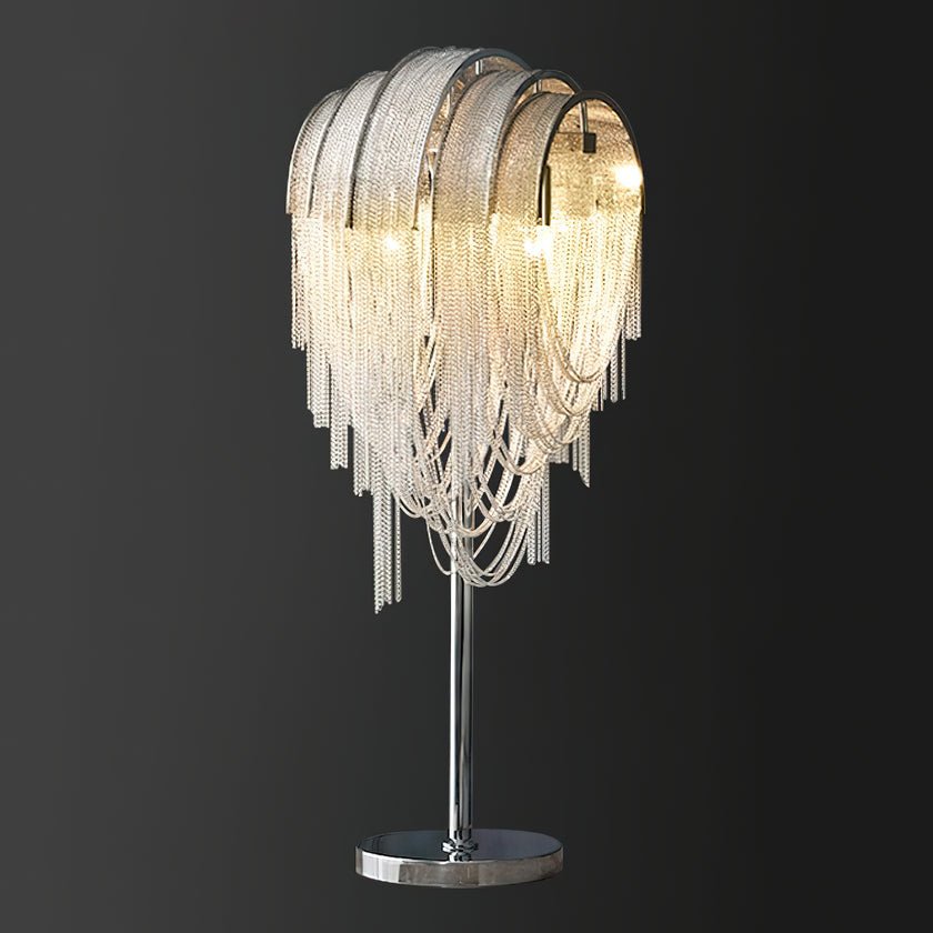 Chains Tassel Table Lamp | Metal, Stainless Steel | Gold, Chrome