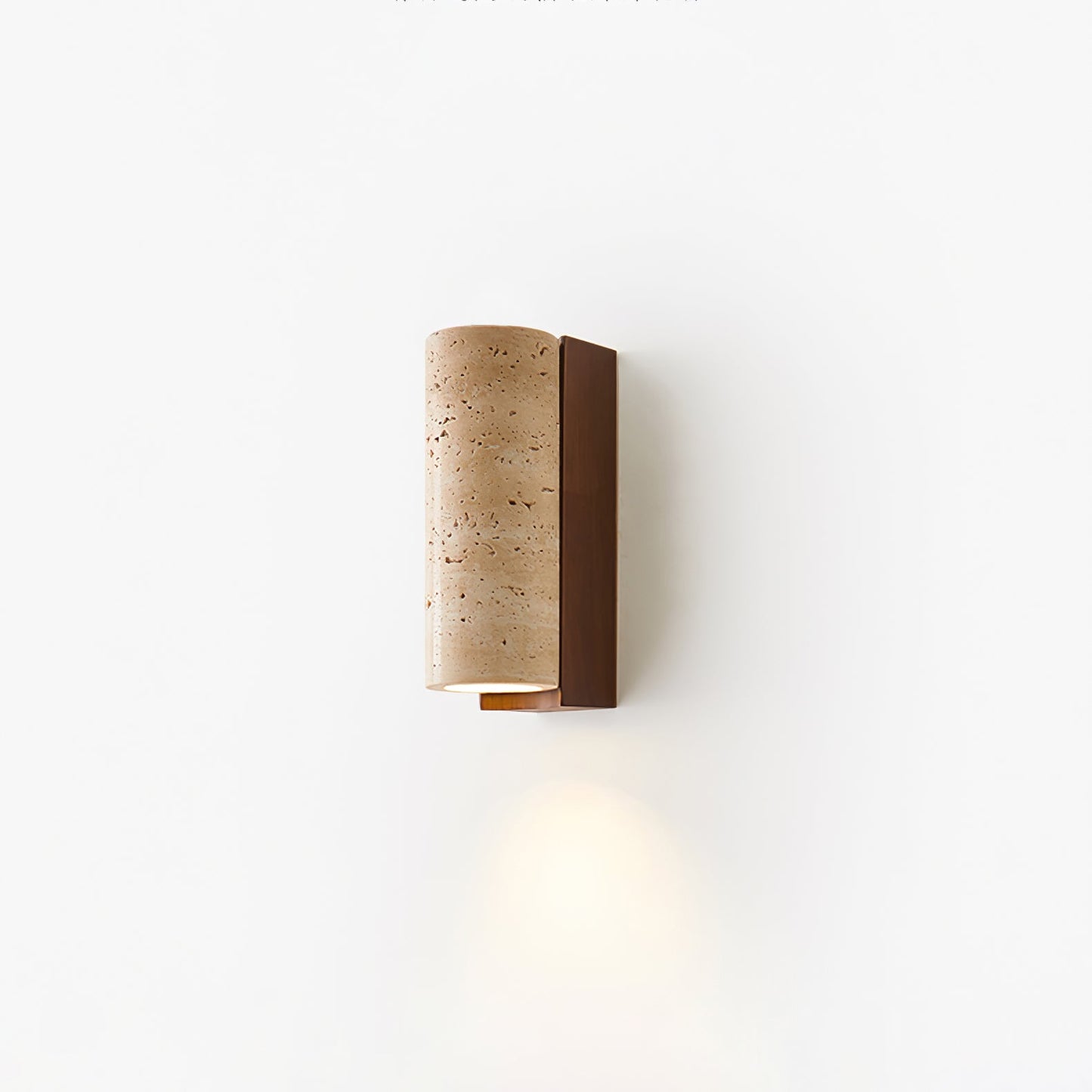 Elevate Wall Lamp | Travertine & Wood | Yellow Travertine