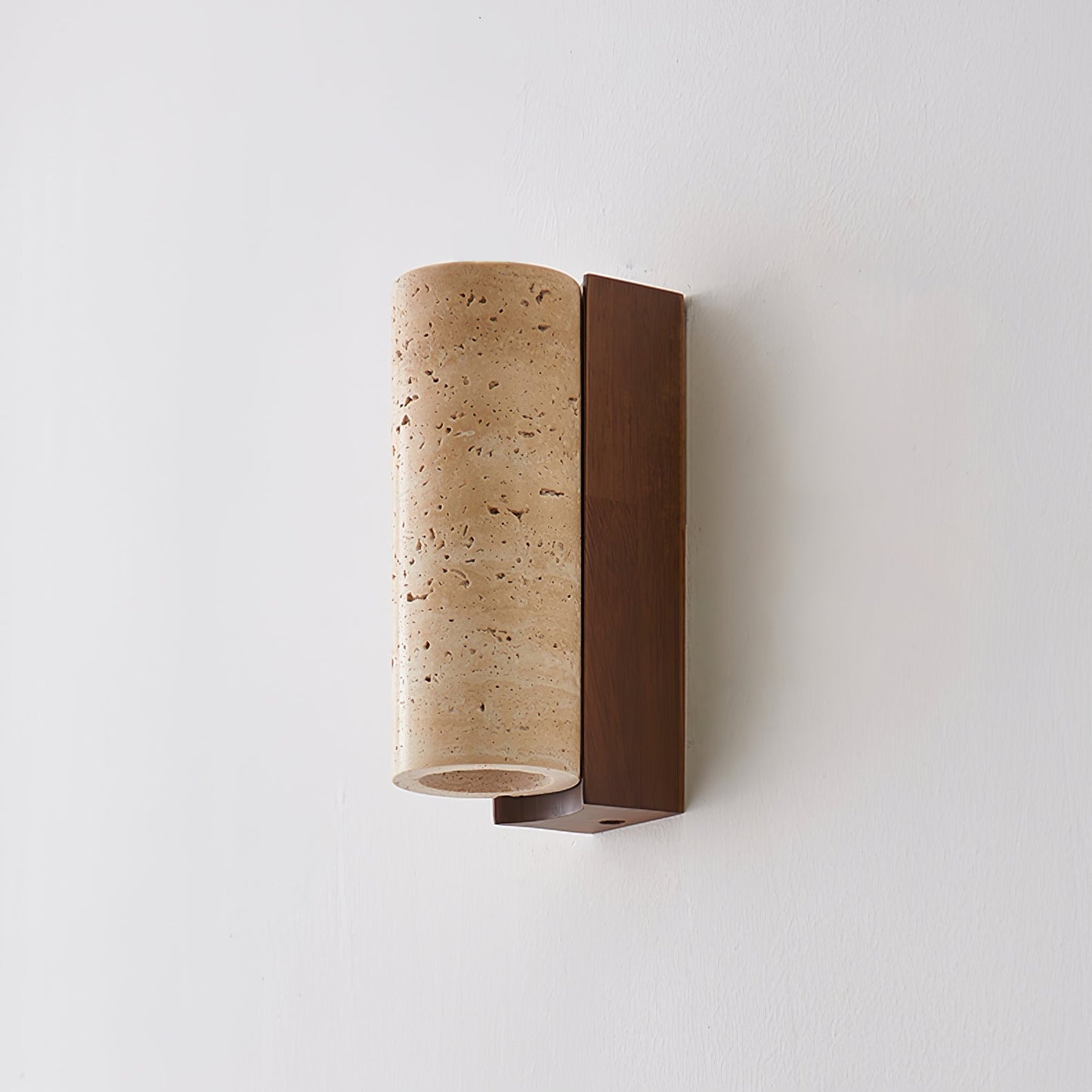 Elevate Wall Lamp | Travertine & Wood | Yellow Travertine