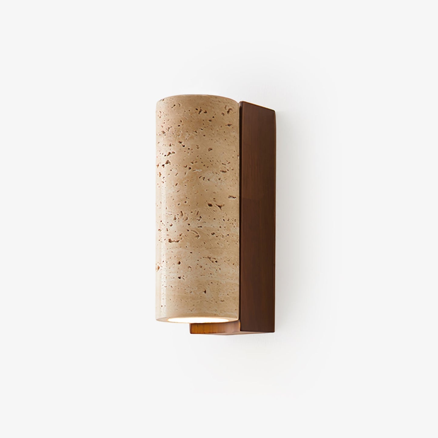 Elevate Wall Lamp | Travertine & Wood | Yellow Travertine