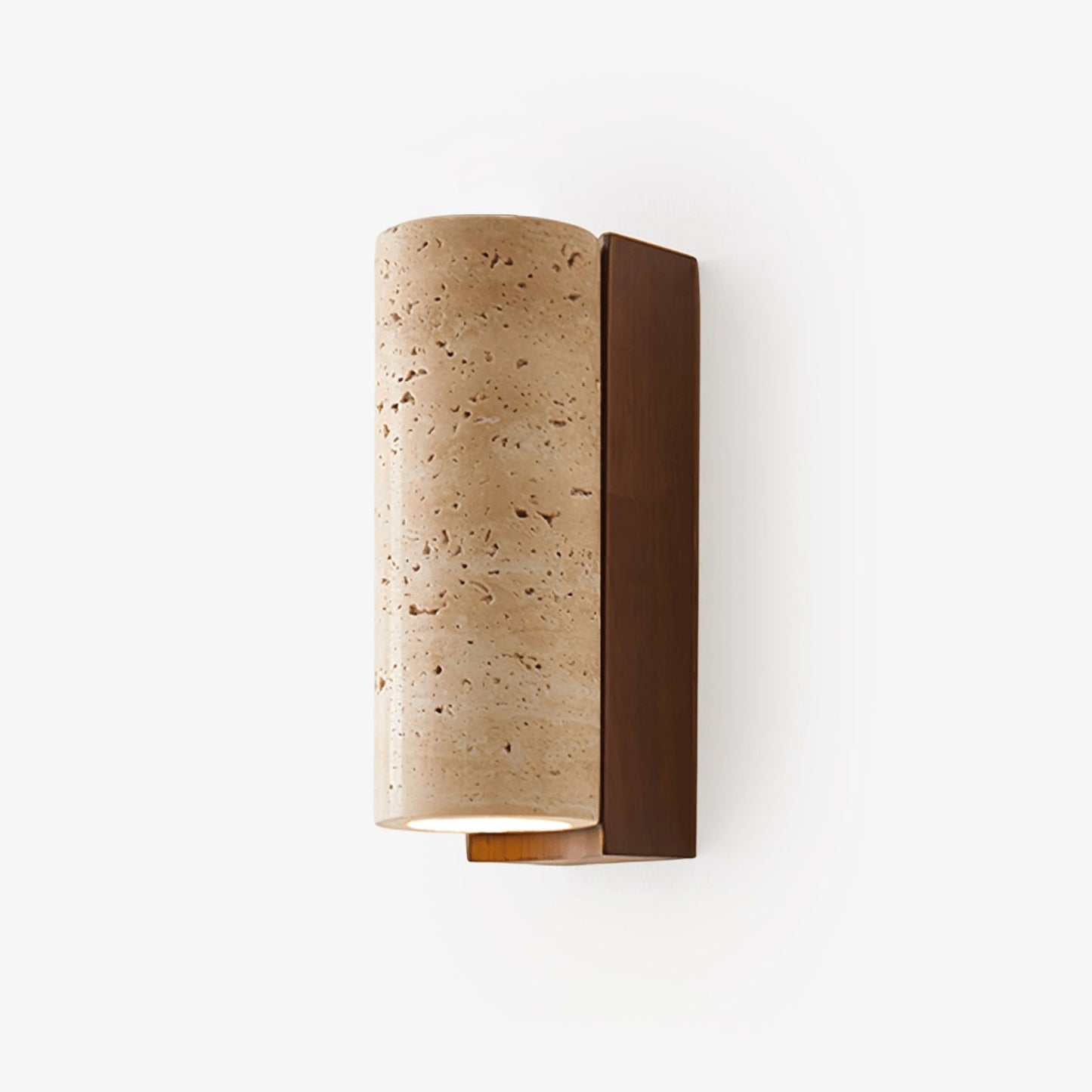 Elevate Wall Lamp | Travertine & Wood | Yellow Travertine