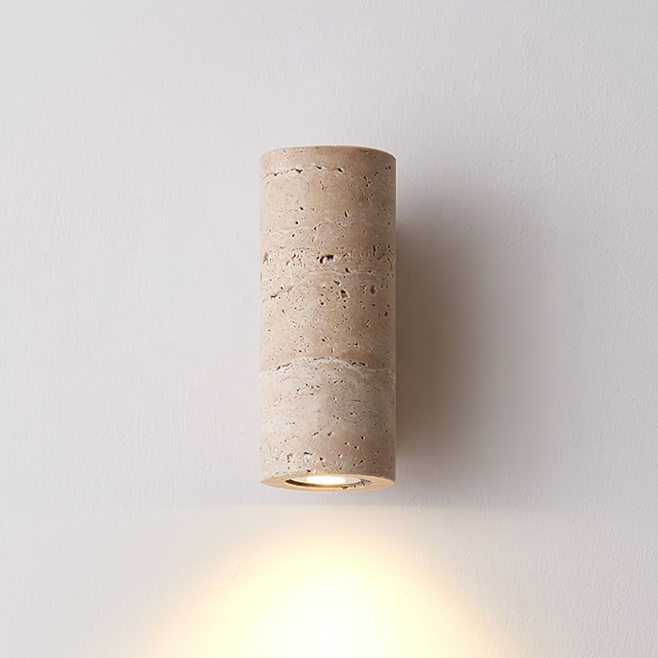 Elevate Wall Lamp | Travertine & Wood | Yellow Travertine