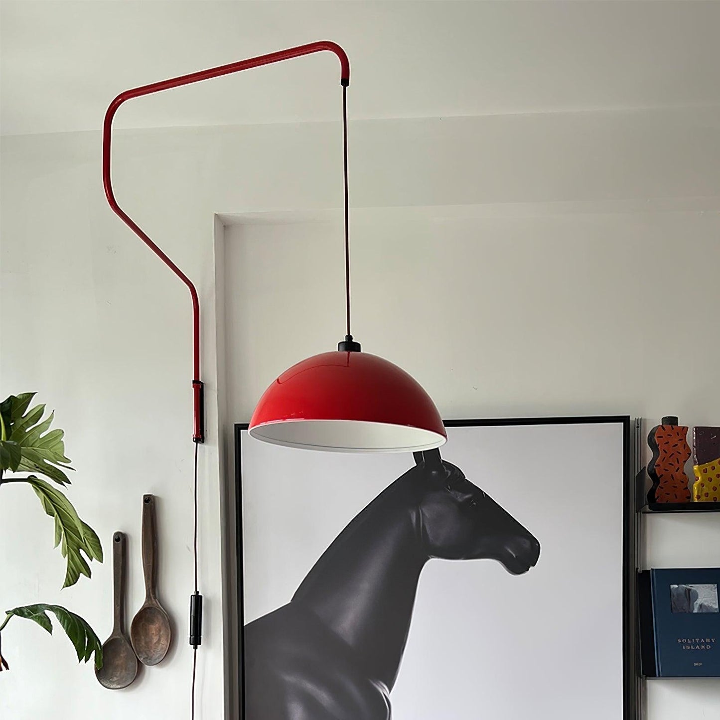 Wall Lamp | Adjustable Metal Shade | Red, White, Black