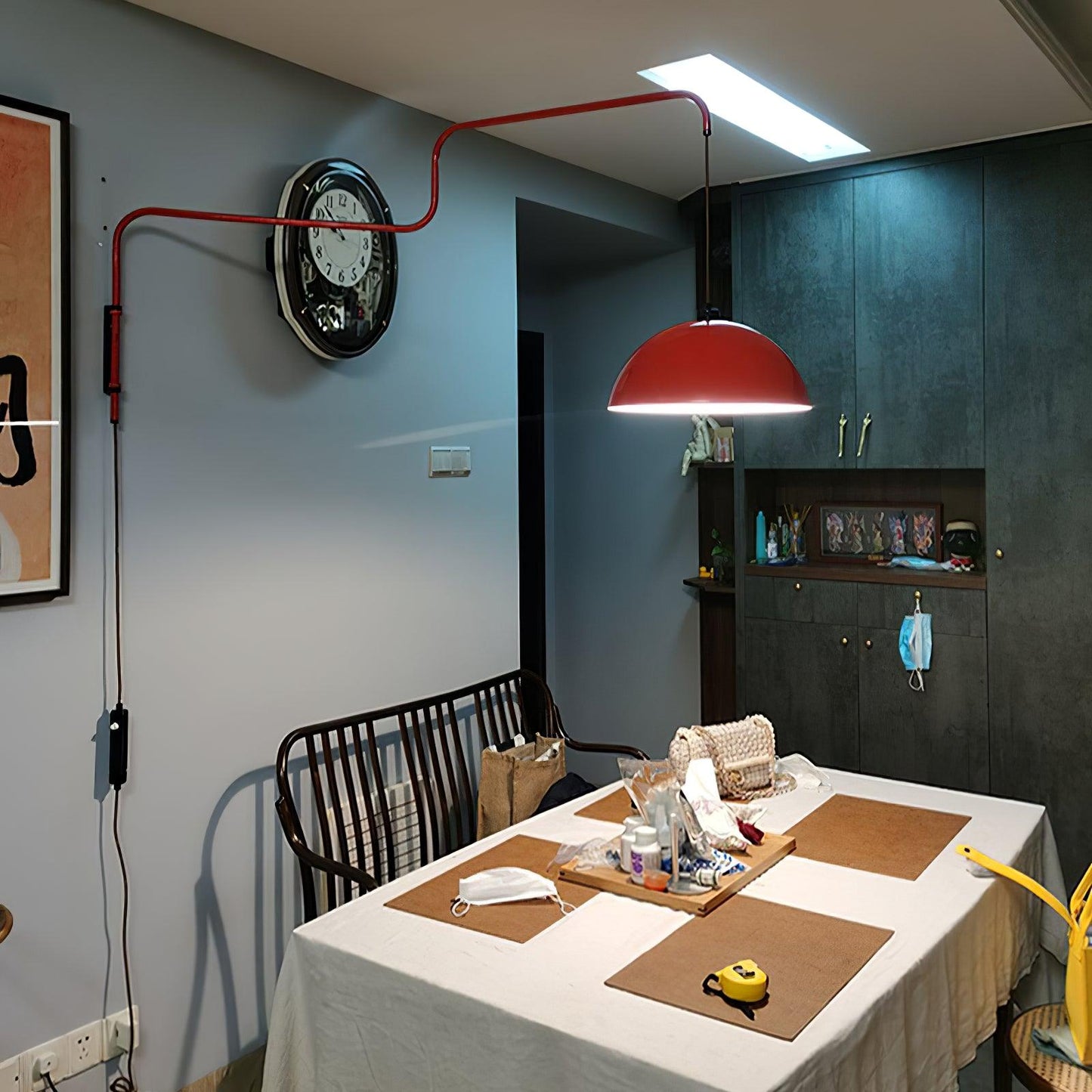 Wall Lamp | Adjustable Metal Shade | Red, White, Black