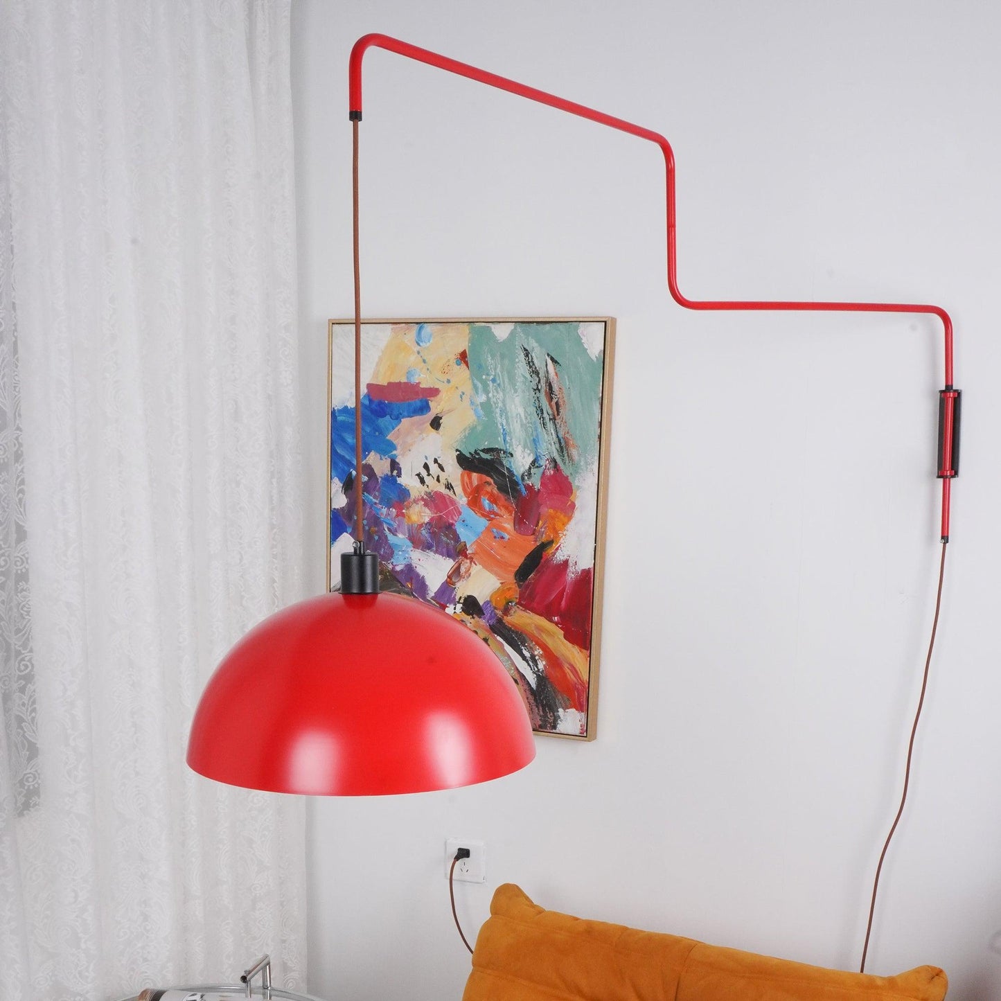 Wall Lamp | Adjustable Metal Shade | Red, White, Black