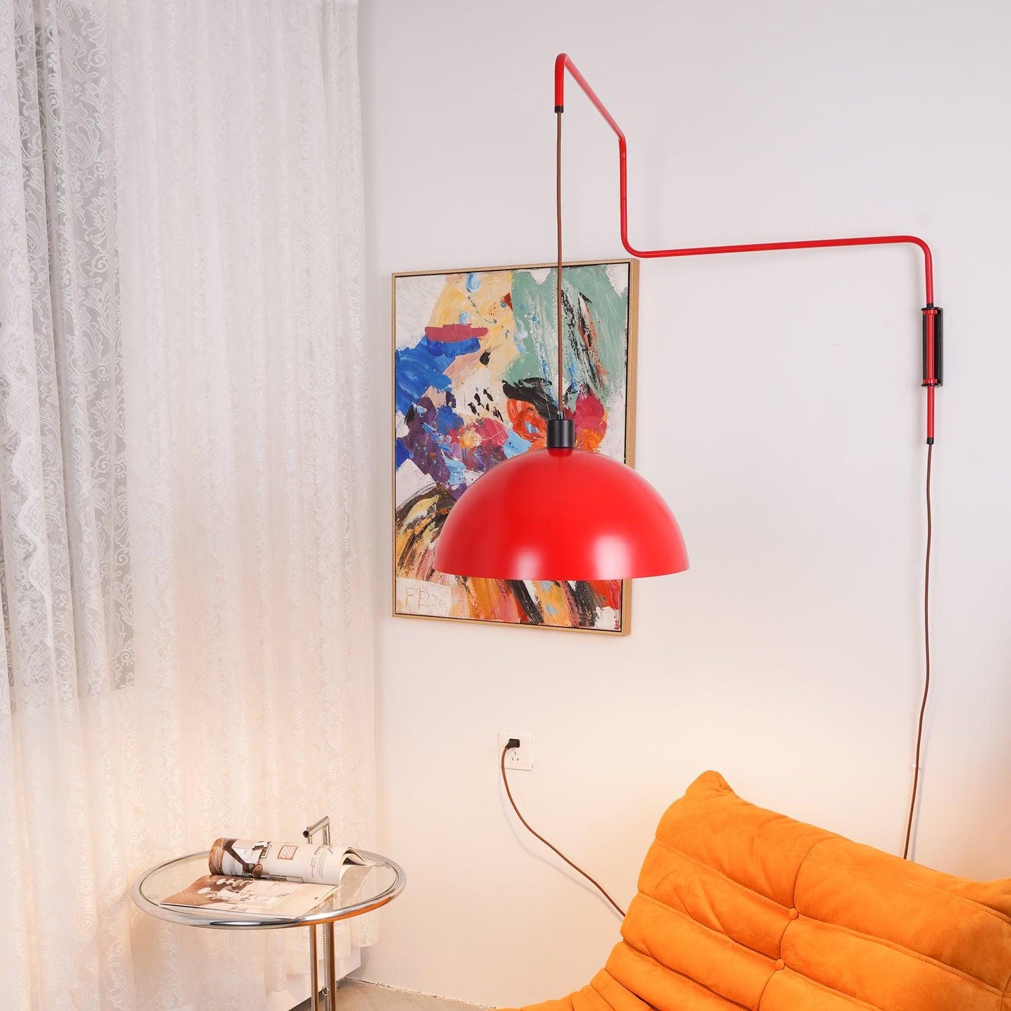Wall Lamp | Adjustable Metal Shade | Red, White, Black