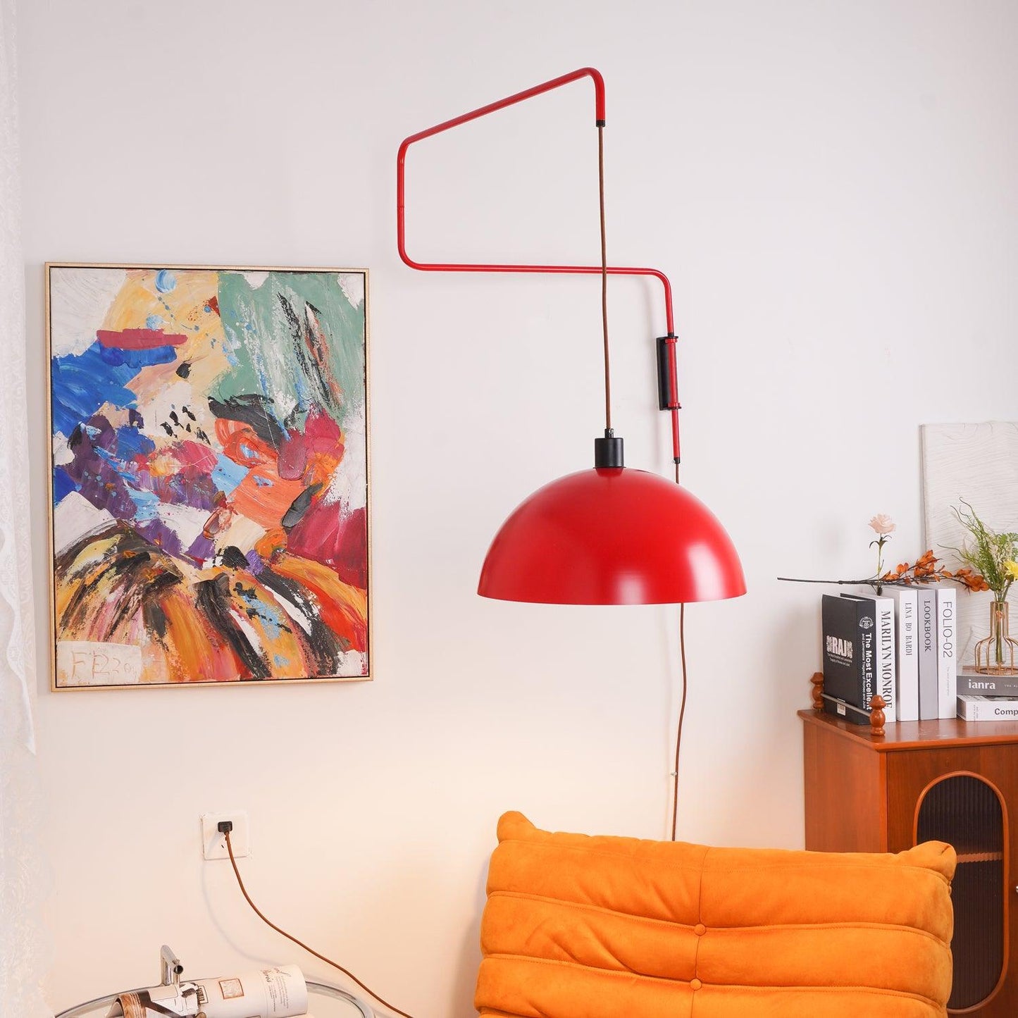 Wall Lamp | Adjustable Metal Shade | Red, White, Black