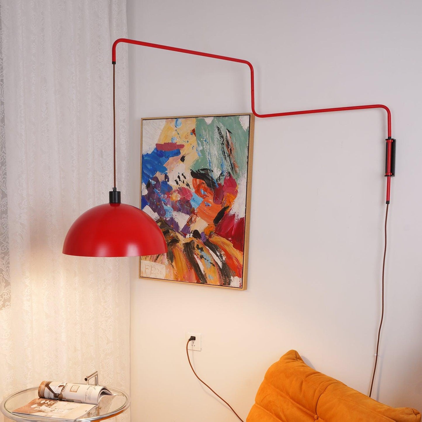 Wall Lamp | Adjustable Metal Shade | Red, White, Black