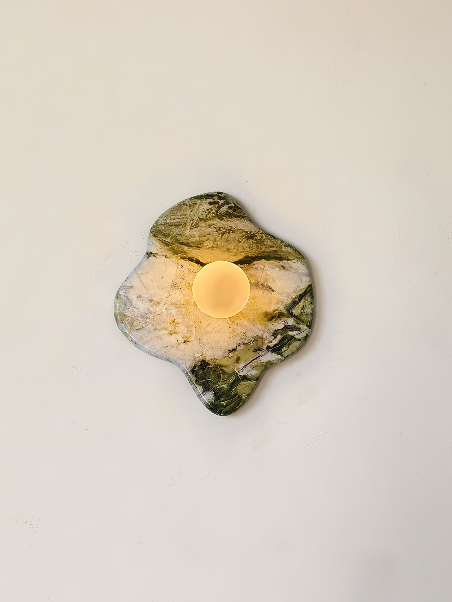 Emma Marble Wall Lamp | Green Marble & White Glass | G9