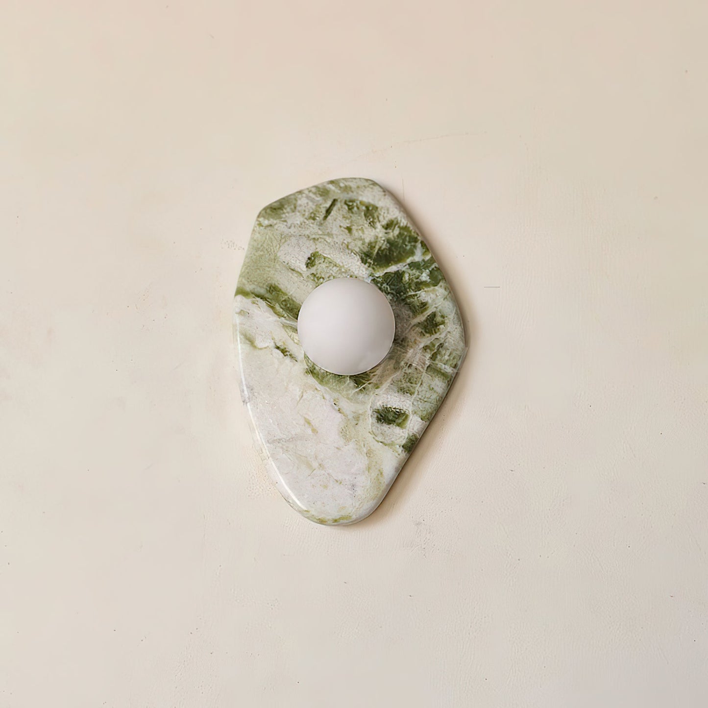 Emma Marble Wall Lamp | Green Marble & White Glass | G9
