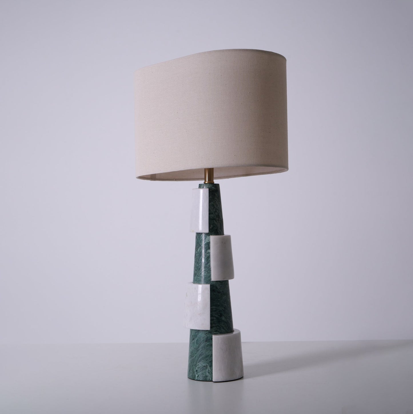 Duomo Marble Table Lamp | Marble & Fabric | Green & White