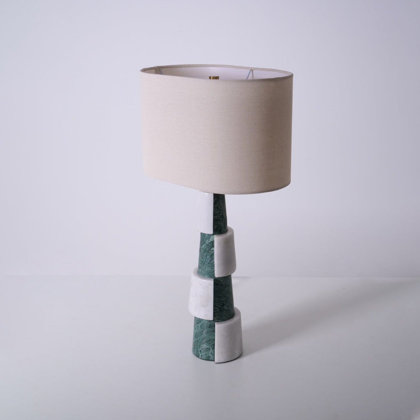 Duomo Marble Table Lamp | Marble & Fabric | Green & White