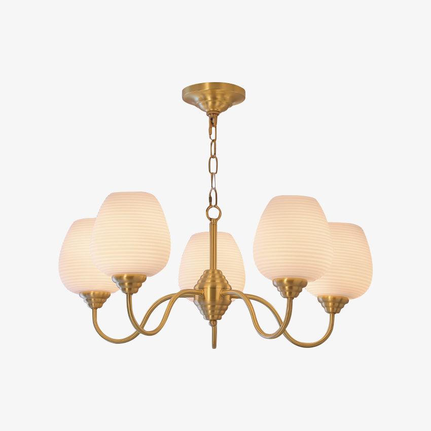 Brass Chandelier | Retro Design | 6, 8, or 10 Lights