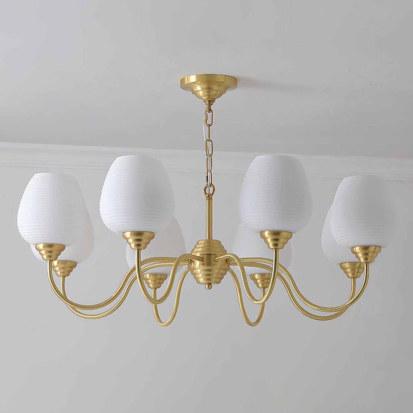 Brass Chandelier | Retro Design | 6, 8, or 10 Lights