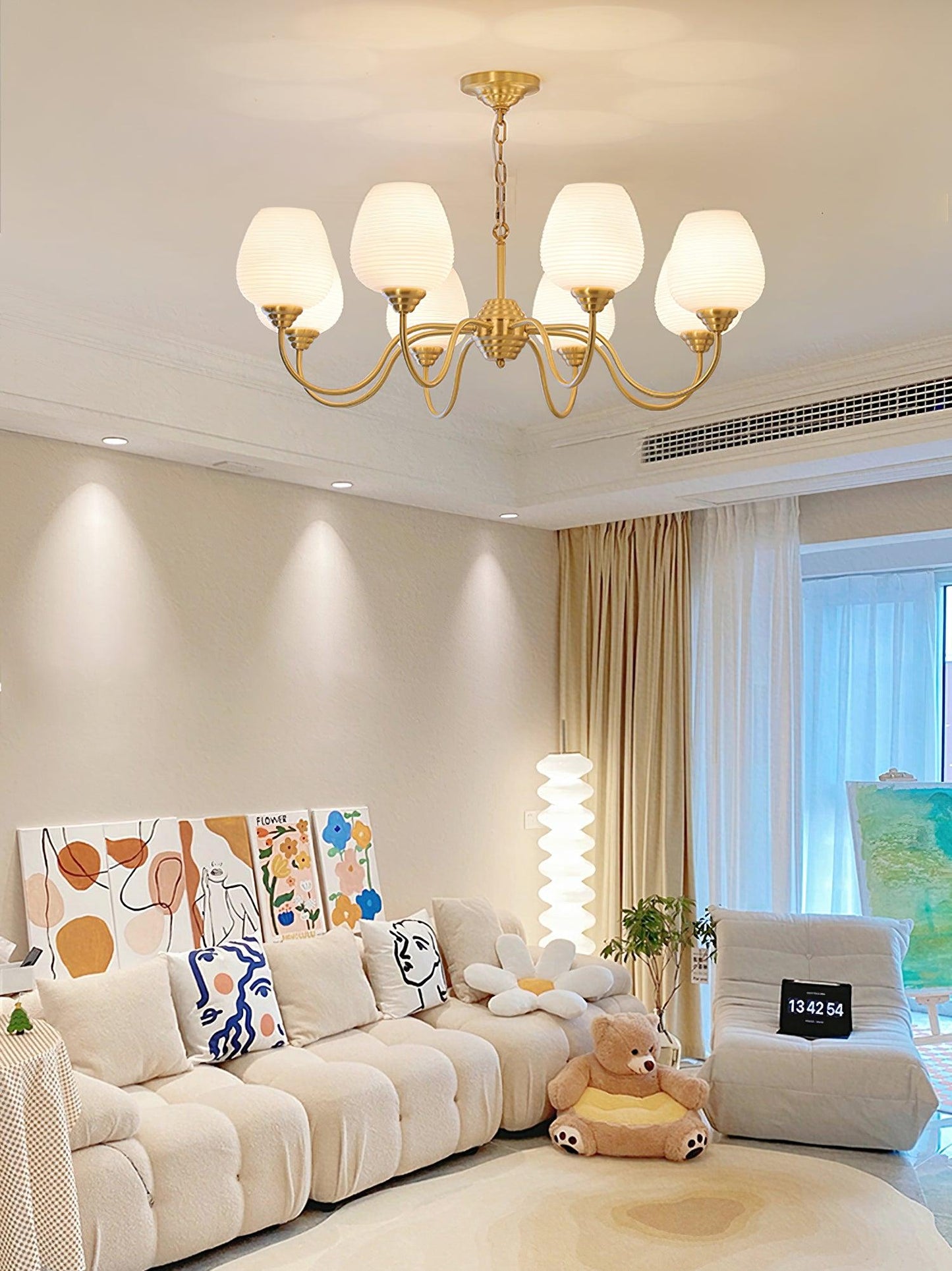 Brass Chandelier | Retro Design | 6, 8, or 10 Lights