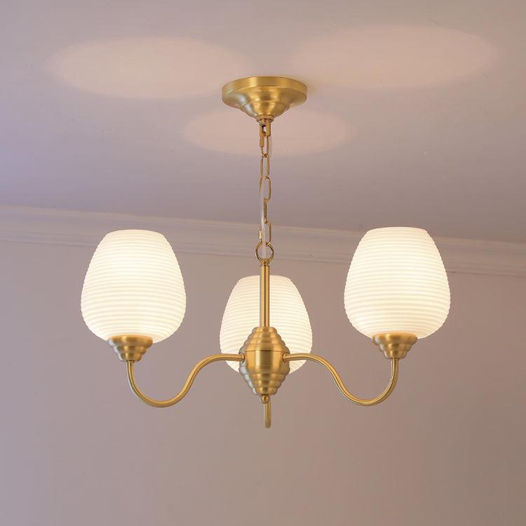 Brass Chandelier | Retro Design | 6, 8, or 10 Lights