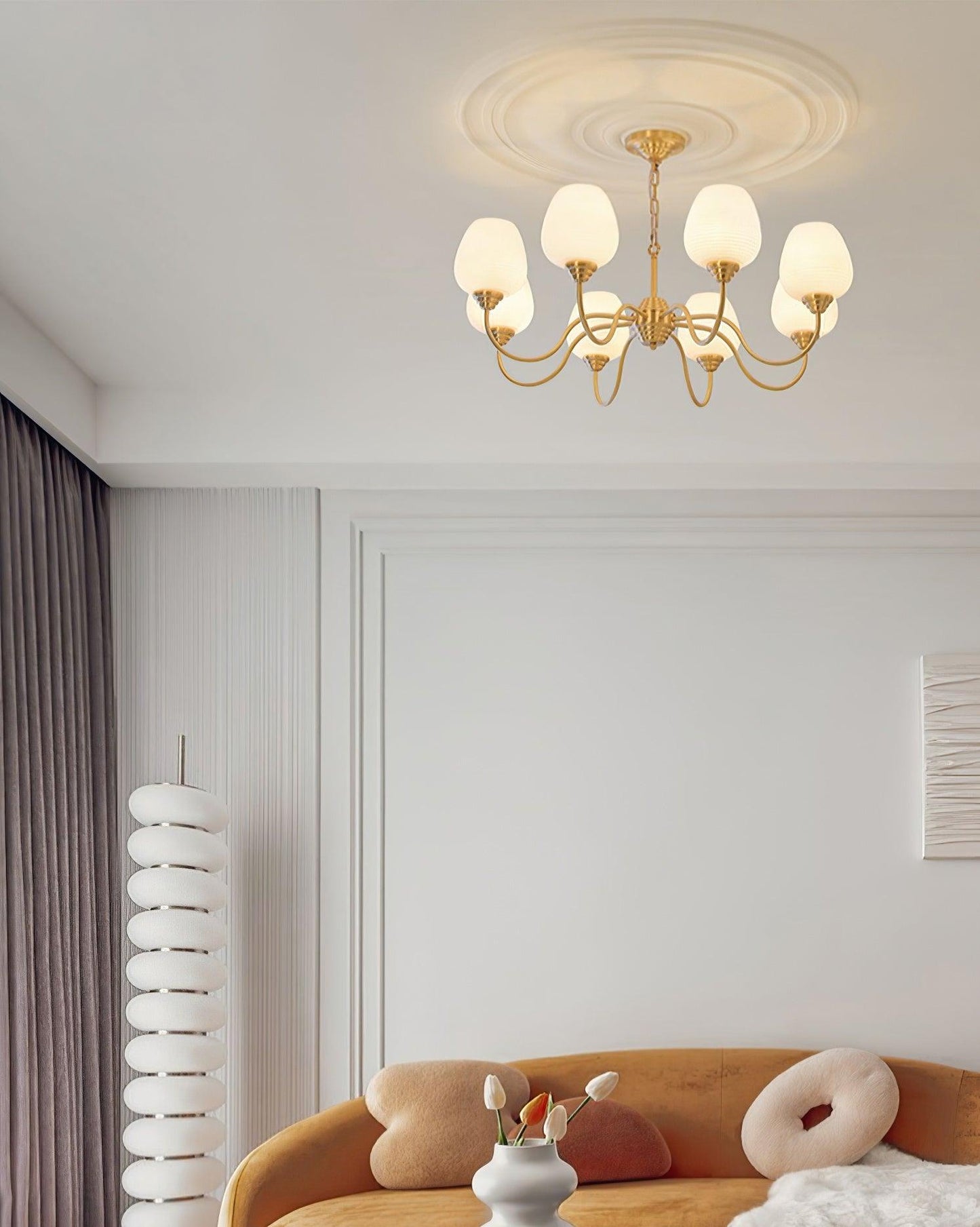 Brass Chandelier | Retro Design | 6, 8, or 10 Lights