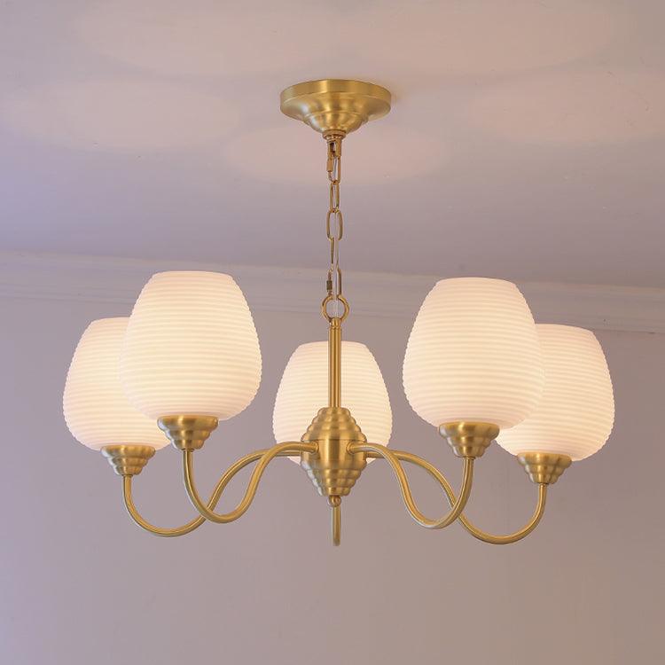 Brass Chandelier | Retro Design | 6, 8, or 10 Lights