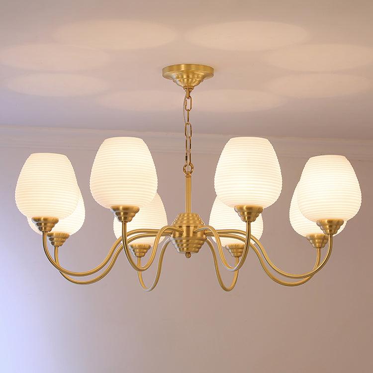 Brass Chandelier | Retro Design | 6, 8, or 10 Lights