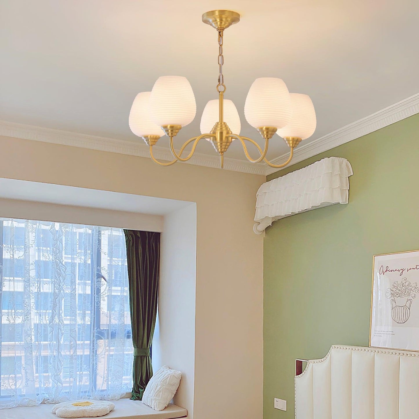 Brass Chandelier | Retro Design | 6, 8, or 10 Lights
