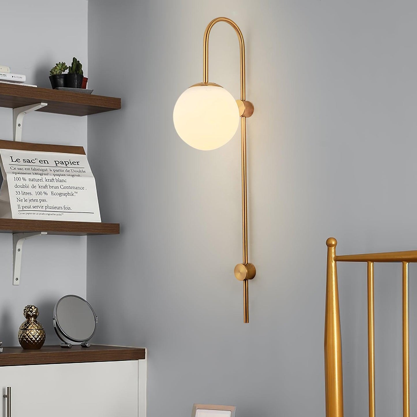 Erikson Sconce | Iron, Glass, Metal | Gold, Black