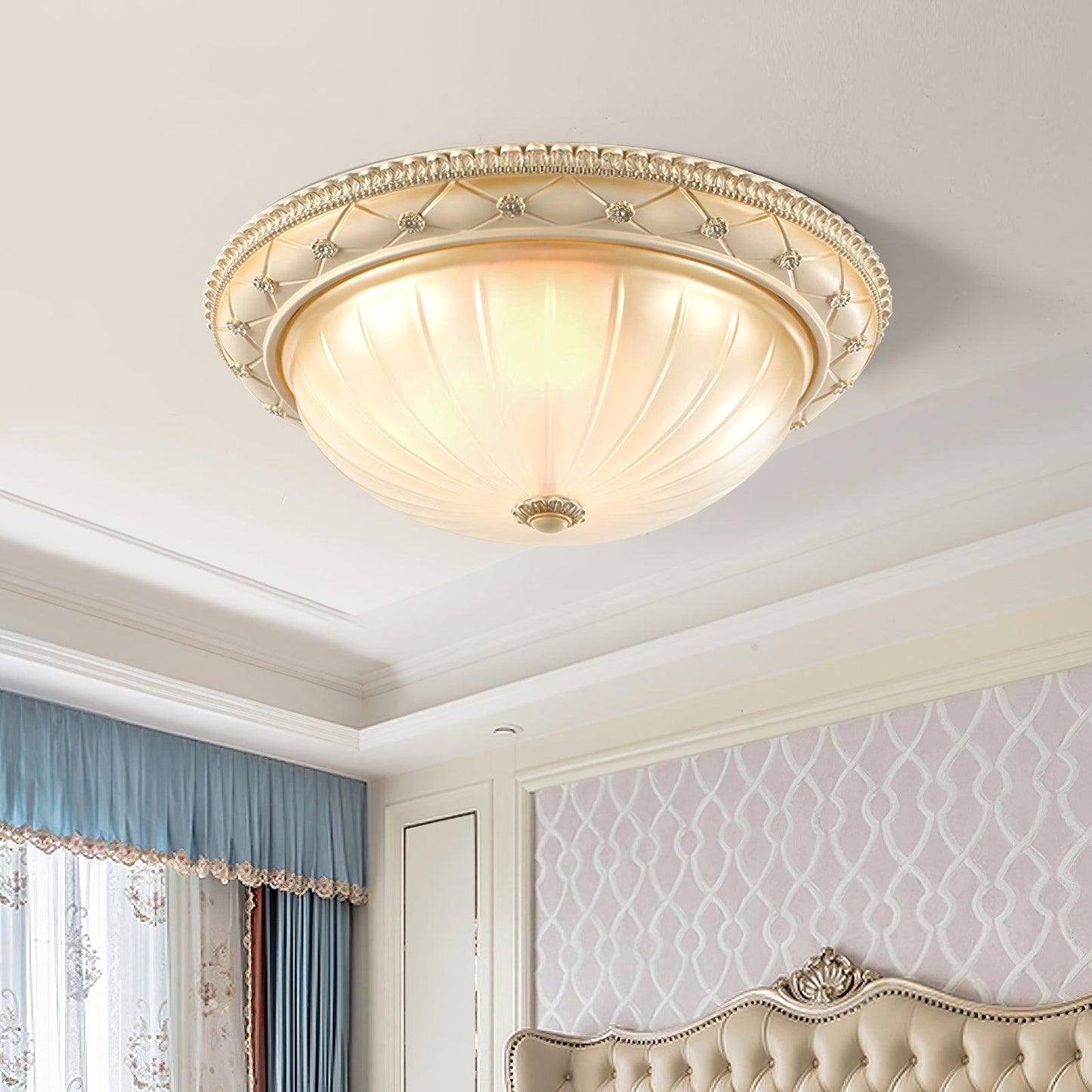 Essentials Flush Ceiling Light | Beige Finish | Indoor Lighting