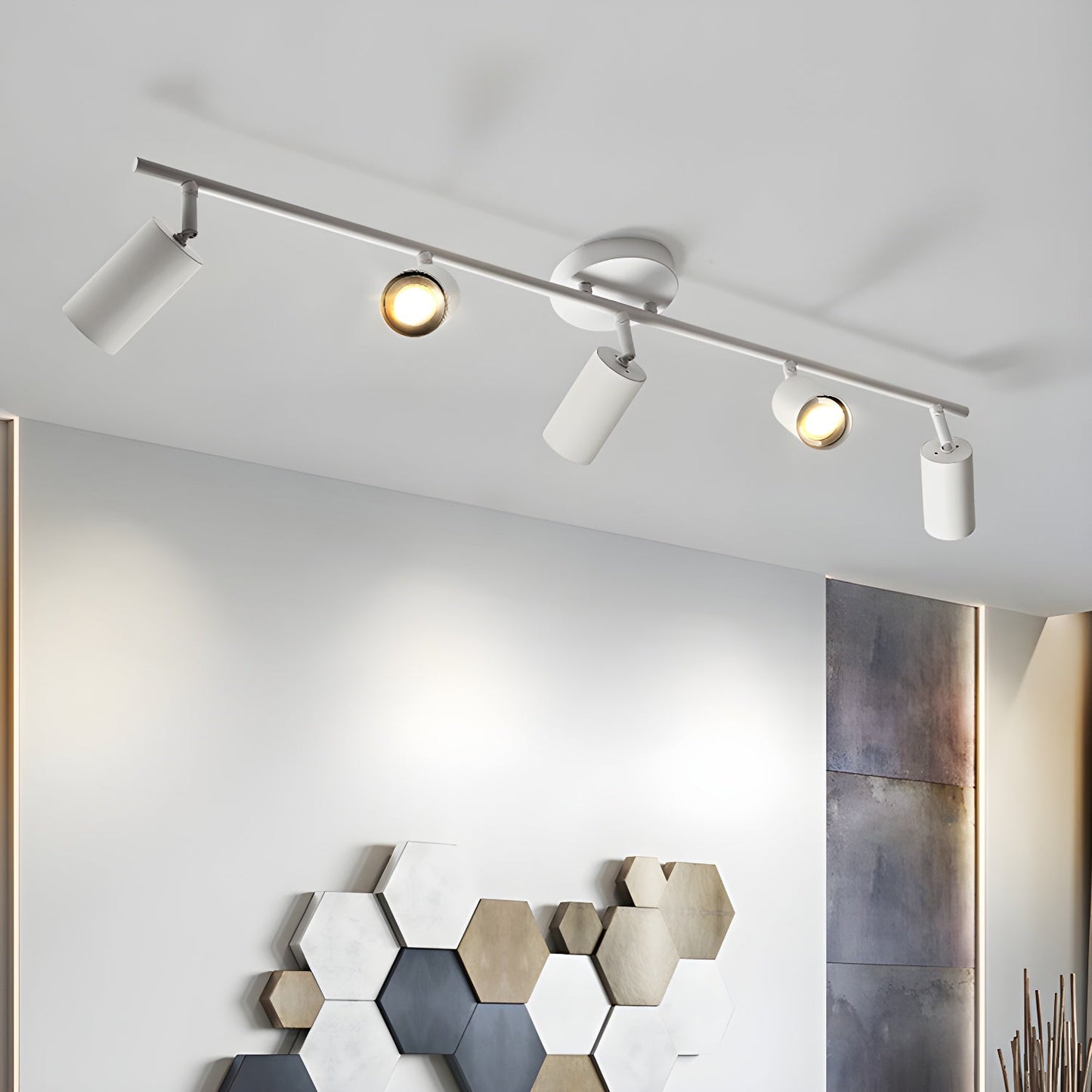 Evanna Ceiling Light | Adjustable Spotlight | Black, White, Gold