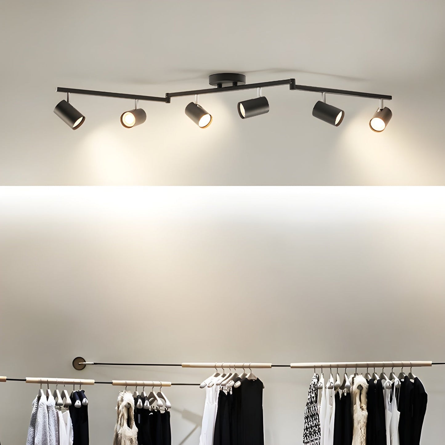 Evanna Ceiling Light | Adjustable Spotlight | Black, White, Gold