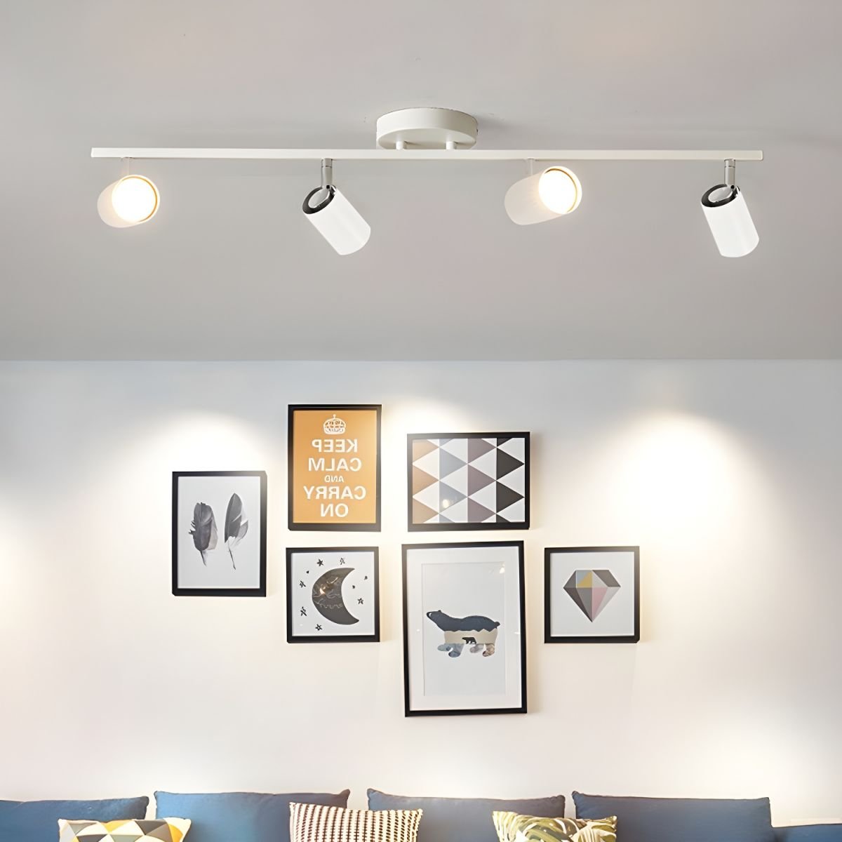 Evanna Ceiling Light | Adjustable Spotlight | Black, White, Gold