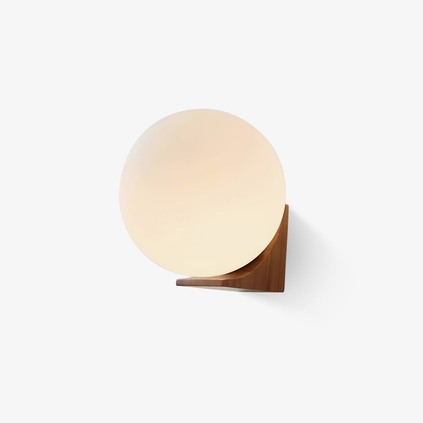 Evelyn Orb Wall Lamp | Walnut Base | White Shade
