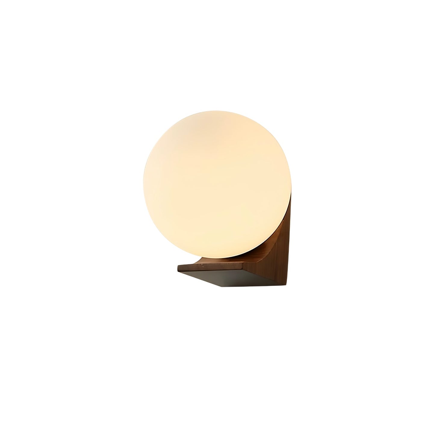 Evelyn Orb Wall Lamp | Walnut Base | White Shade