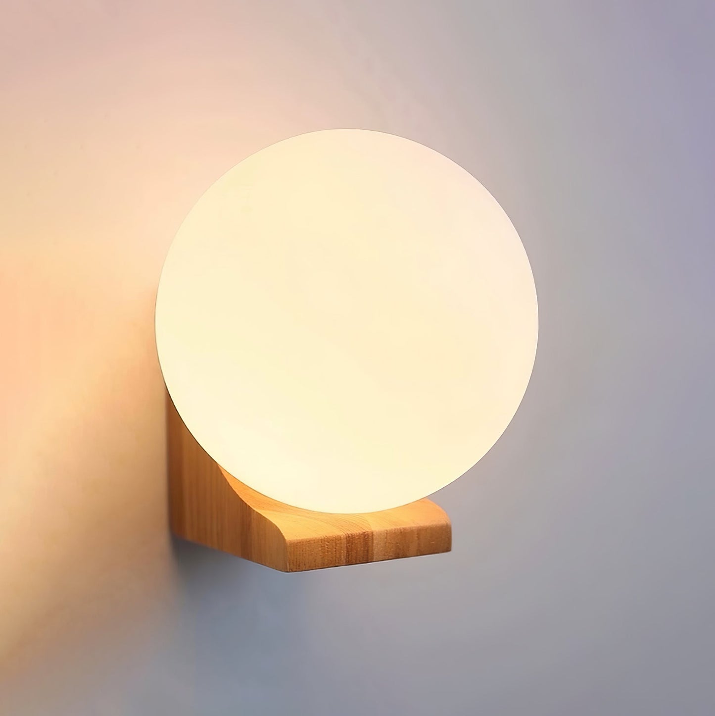 Evelyn Orb Wall Lamp | Walnut Base | White Shade